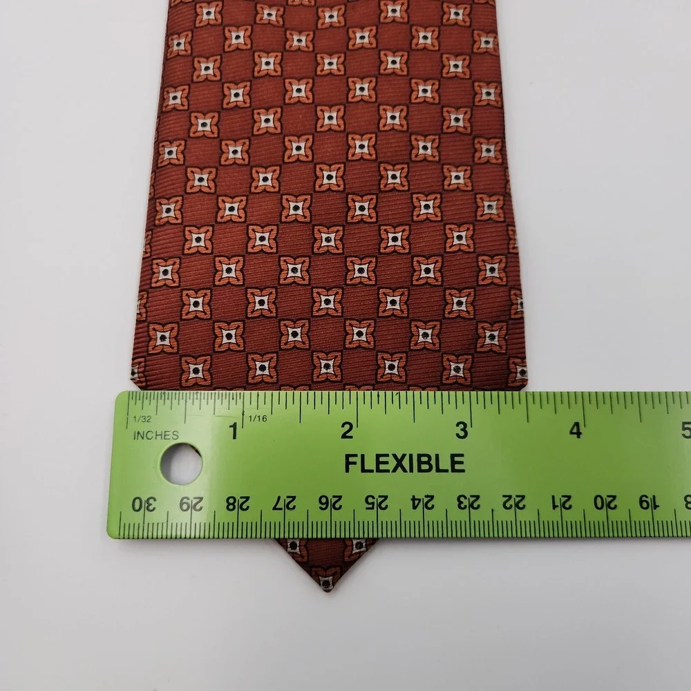 JoS. A. Bank Pointed Neck‎ Tie Men's One Size Brown Printed Silk Classic Formal